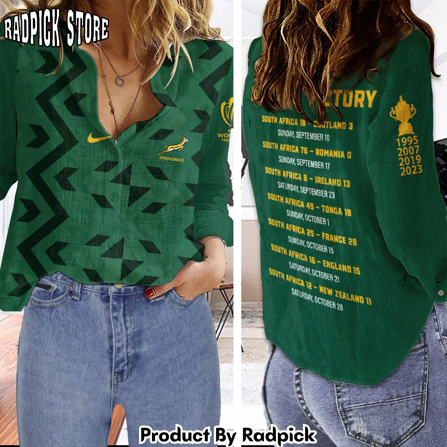 Radpick south africa x rugby world cup 3d linen shirt rp662142